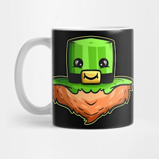 Kawaii Hat With Face And Red Beard For St. Patricks Day Mug